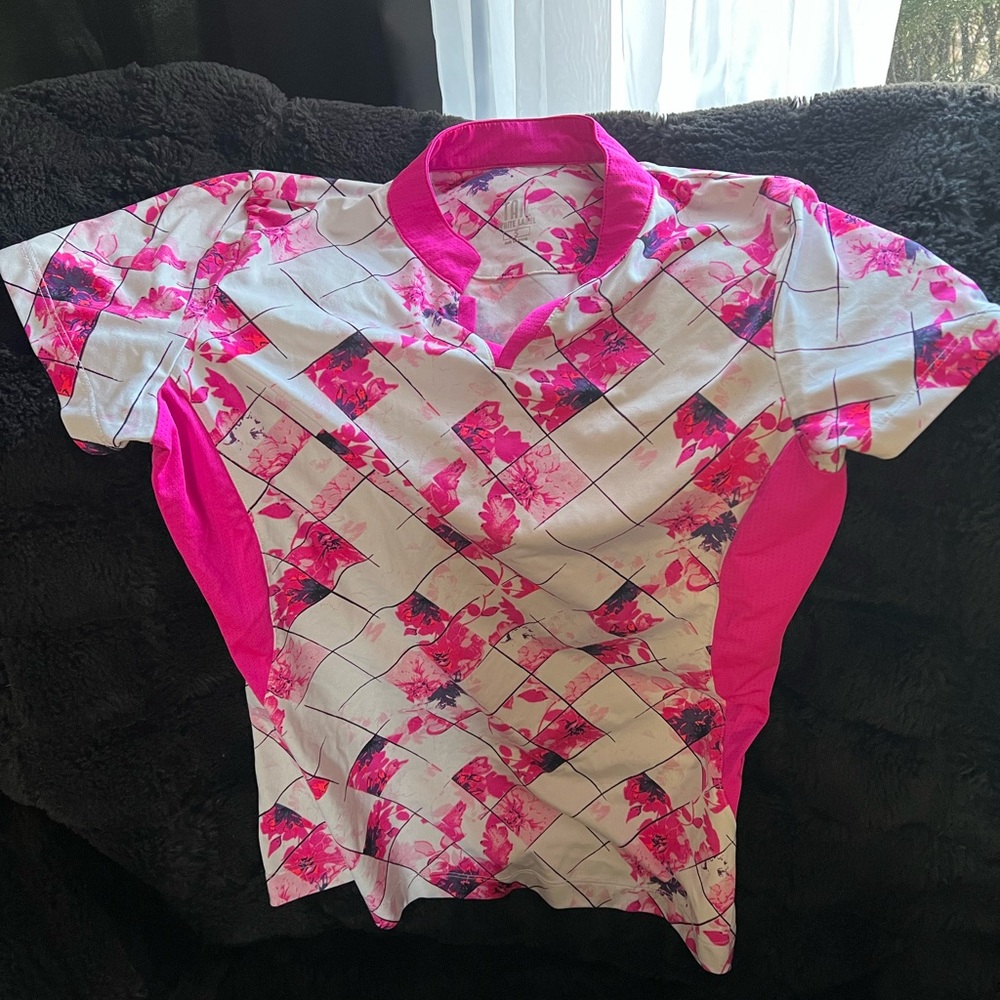 Tall white label golf shirt